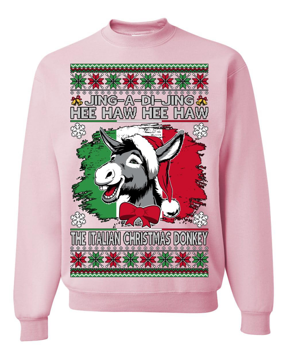 Funny Italian Christmas Donkey Ugly Christmas Sweater Crewneck Sweatshirt