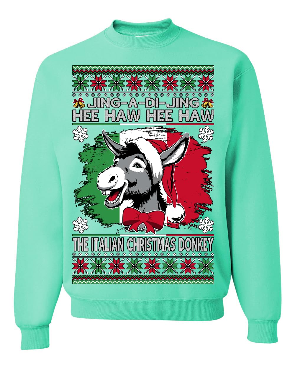 Funny Italian Christmas Donkey Ugly Christmas Sweater Crewneck Sweatshirt