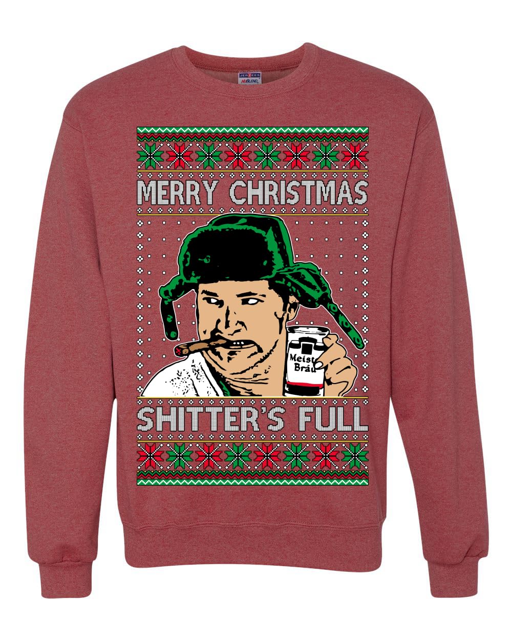 Shitter's Full Cousin Eddie Ugly Christmas Sweater Crewneck Sweatshirt