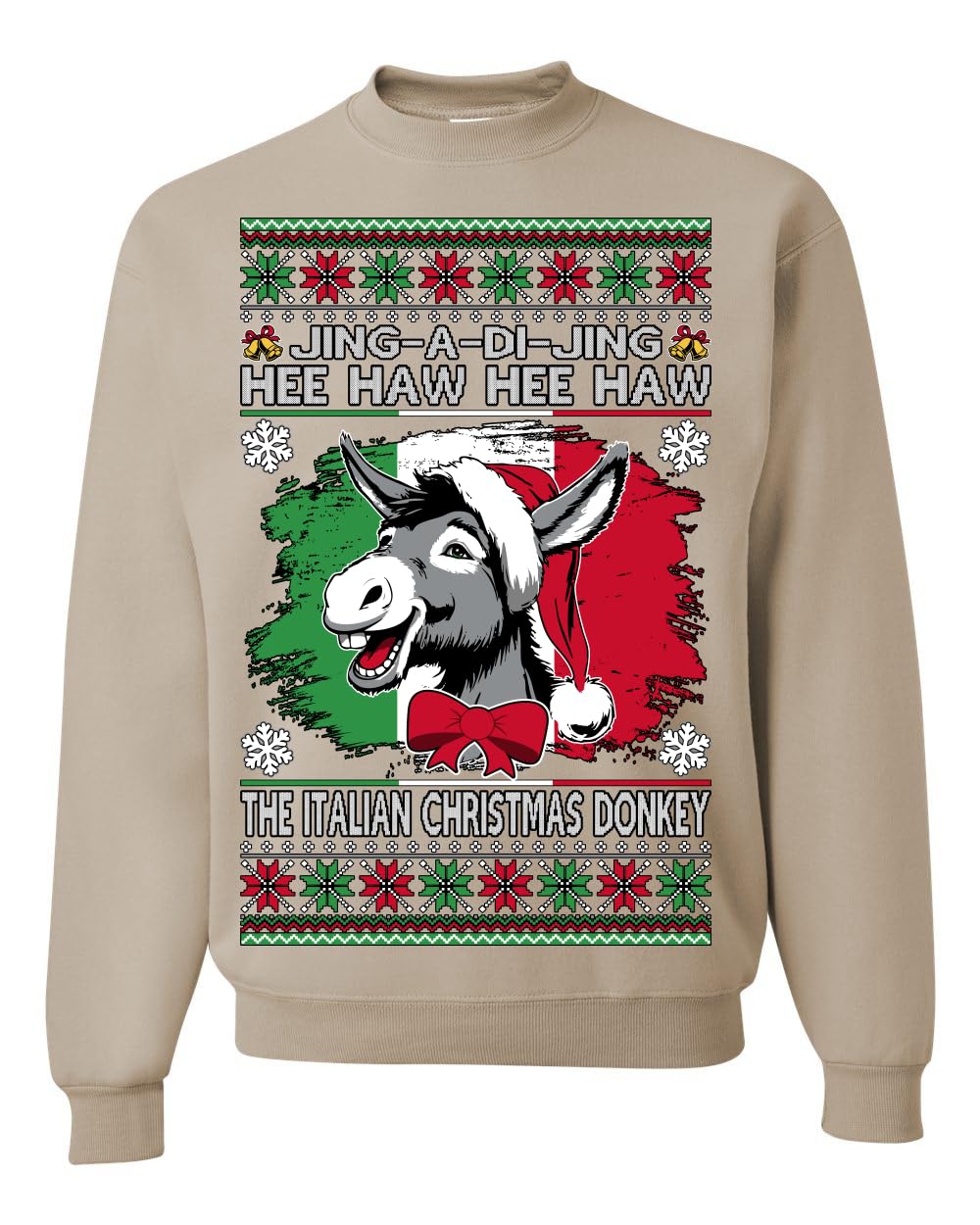 Funny Italian Christmas Donkey Ugly Christmas Sweater Crewneck Sweatshirt