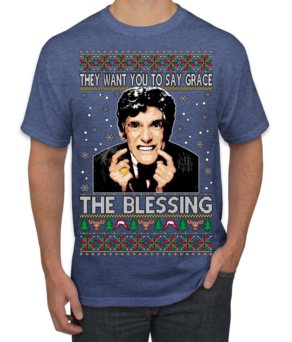 Funny Uncle Louis Classic Holiday 80s Xmas Movies Ugly Christmas Men's T-Shirt