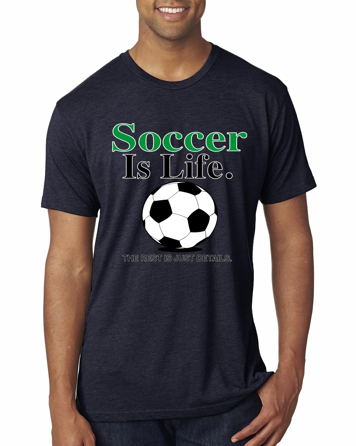 Soccer is Life, the Rest is Just Details Retro 90s Sports Mens Premium Tri Blend T-Shirt