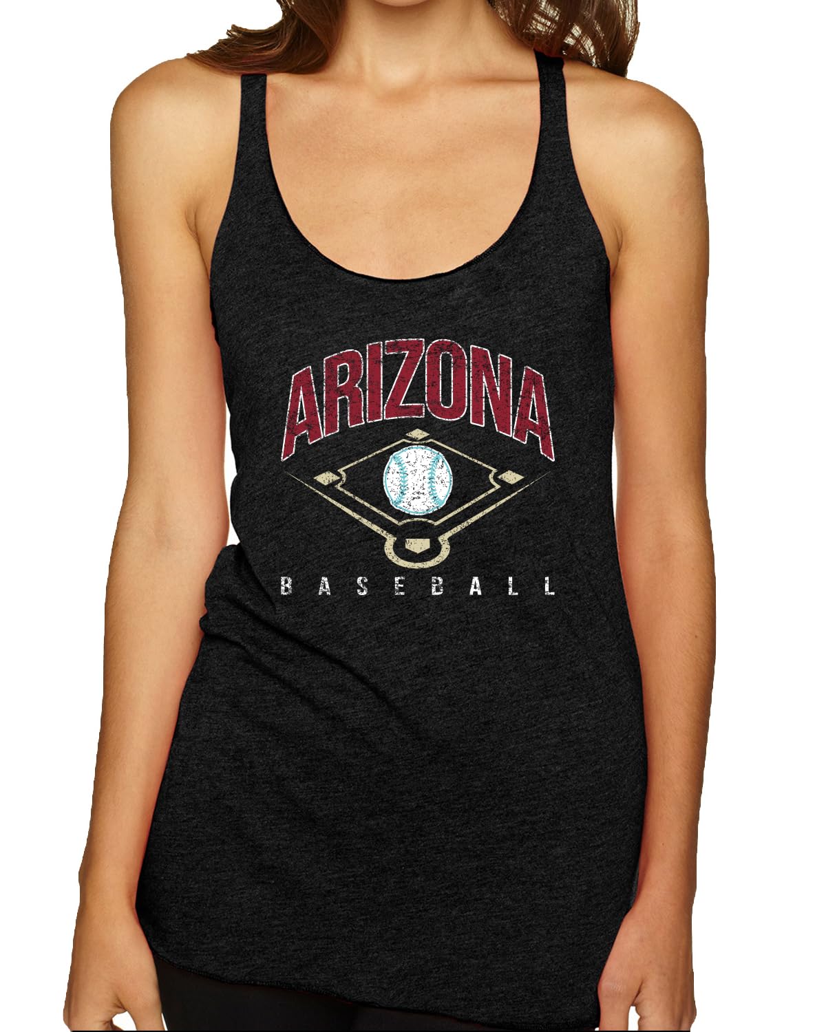 American Baseball Fan Vintage Distressed Field Sports Gift Tri-Blend Racerback Tank