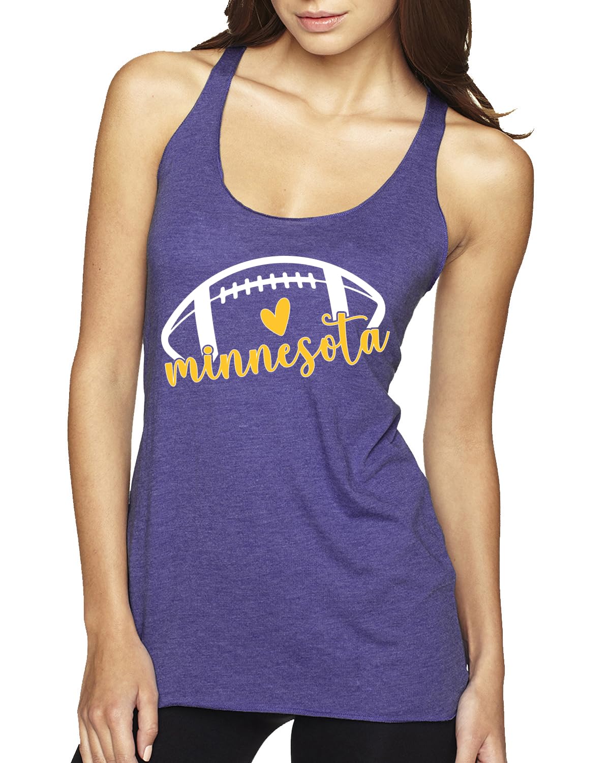 Football Hometown Fan Heart Script Writing Sports Tri-Blend Racerback Tank Top