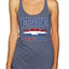 Flag Heart Soccer Fan | Women's Novelty Shirt | Game Day Gift for Her Tri-Blend Racerback Tank Top