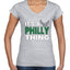 Grease The Poles Broad Street Phil Football Sports Womens Standard V-Neck Tee