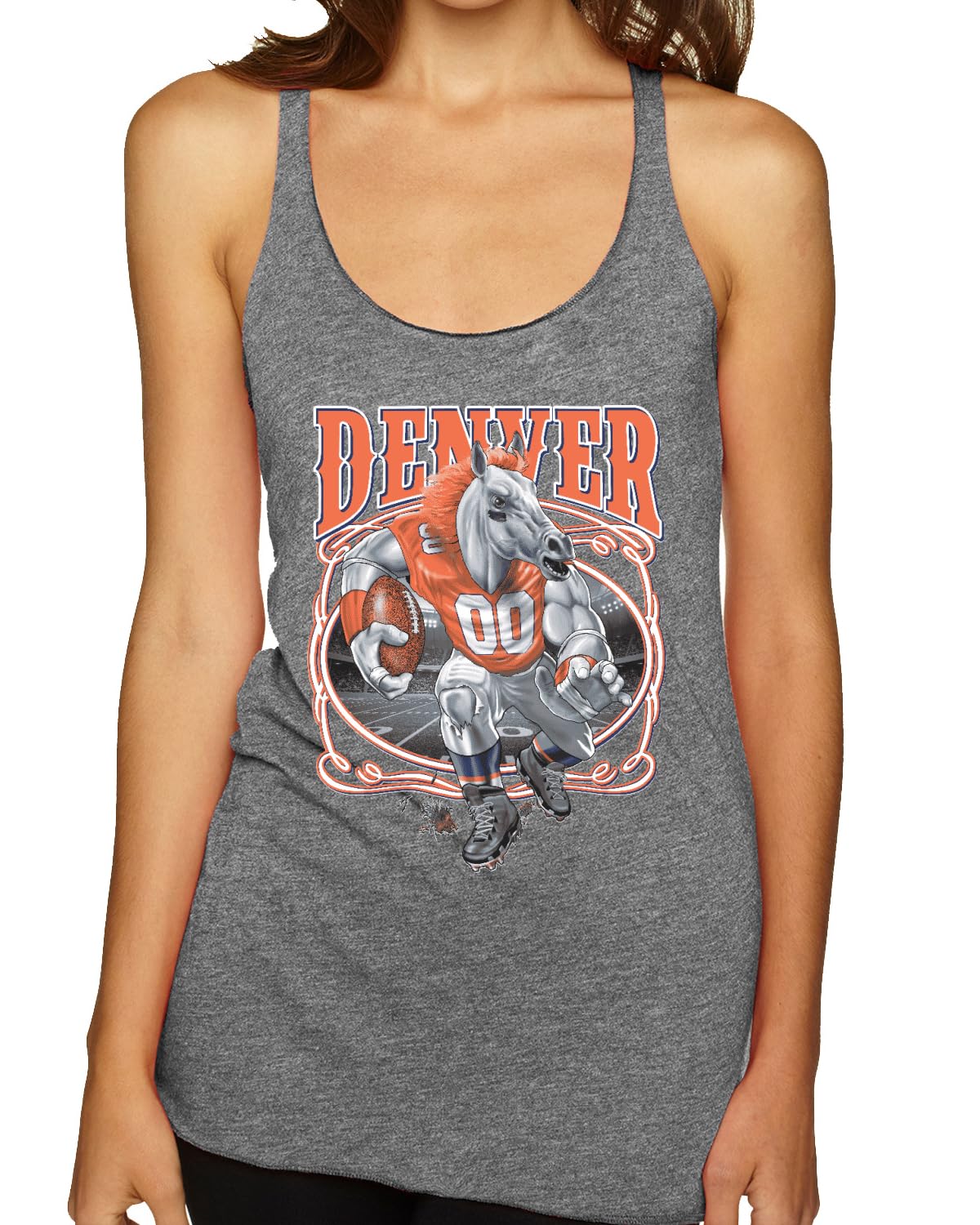 DEN Fantasy Football Sports Women's Triblend Racerback Tank