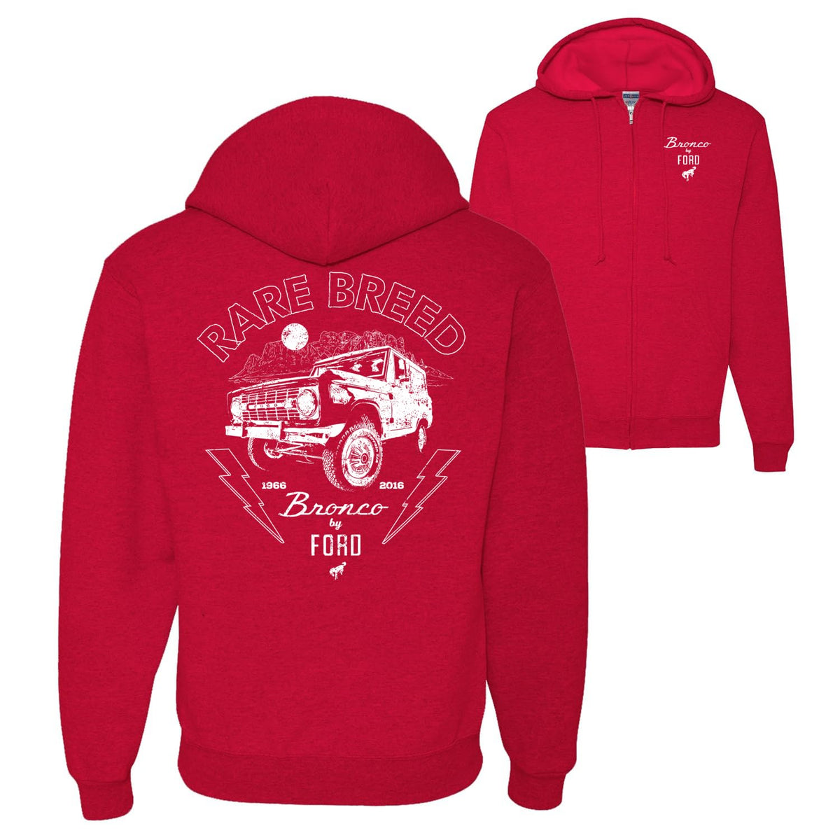 US Flag Ford Bronco Cars and Trucks Front and Back Graphic Zip Up Hoodie Sweatshirt