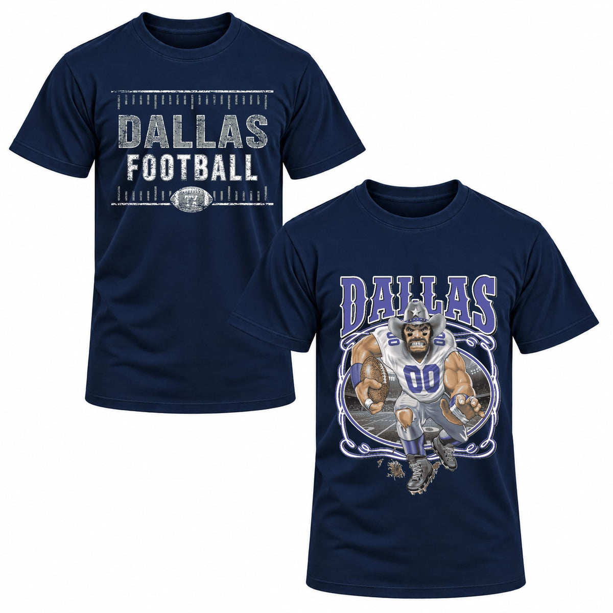 Football Fan 2 Pack Mens Tee Unisex Tshirt Graphic Football Team Tee