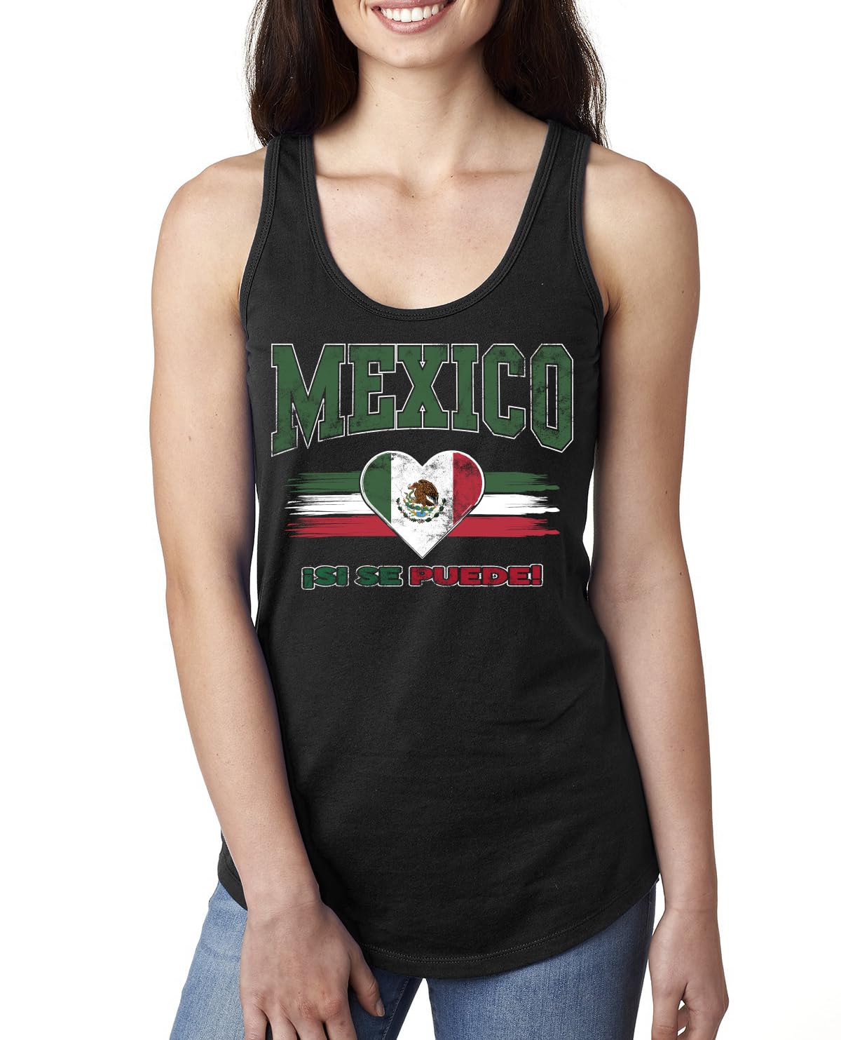 Flag Heart Soccer Fan, Women's Novelty Shirt, Game Day Gift for Her Racerback Tank Top