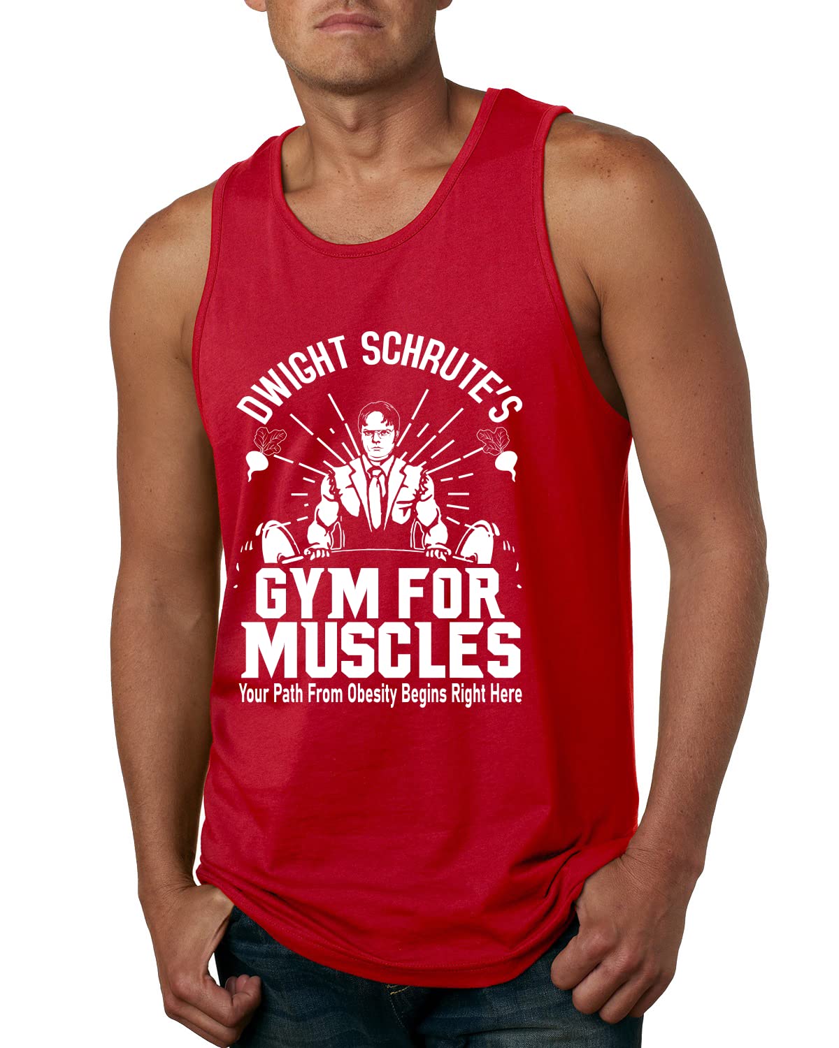 Dwight Schrute's Gym for Muscles Gym/Workout Mens Graphic Tank Top