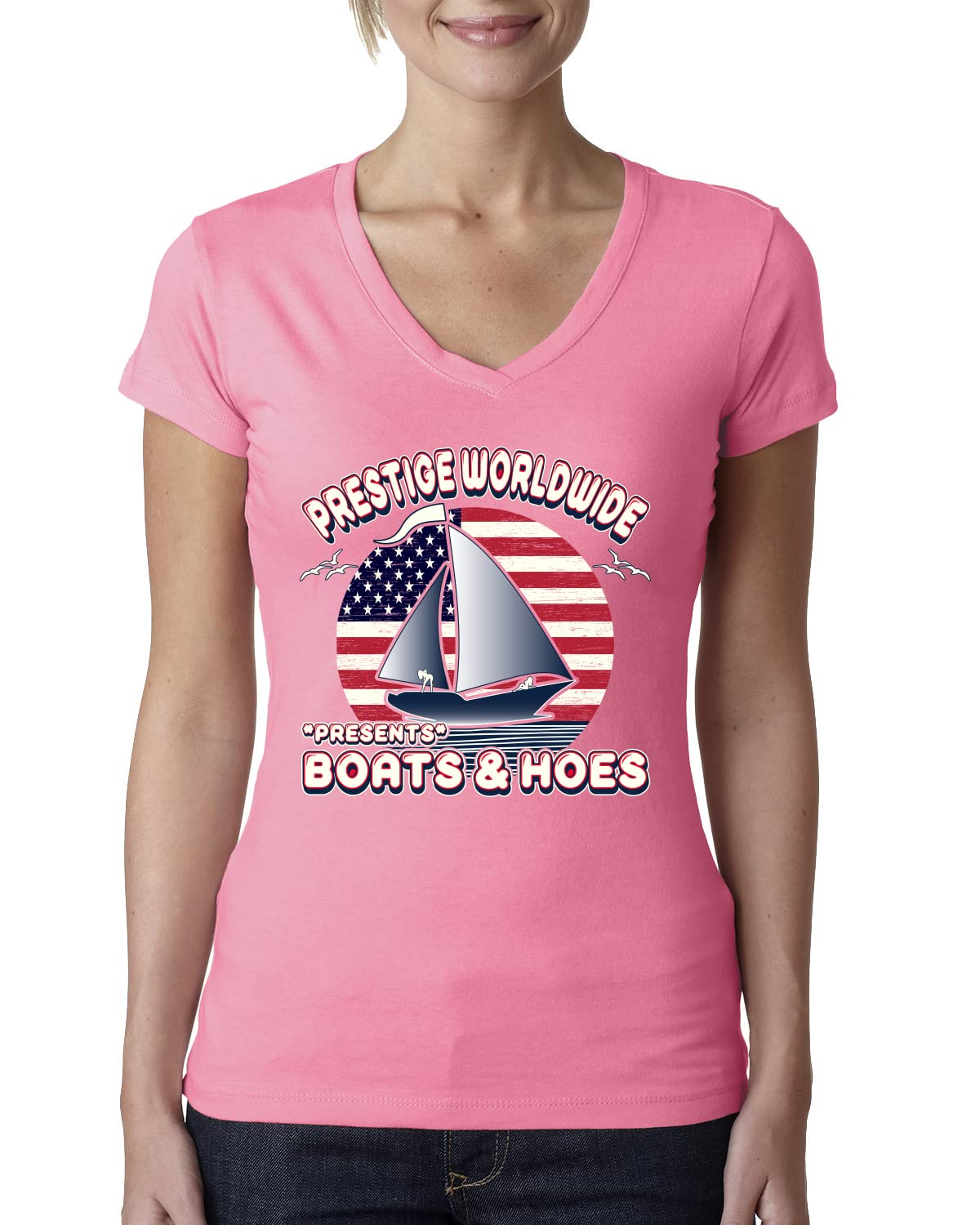 Funny Island Pop Culture Womens Junior Fit V-Neck Tee