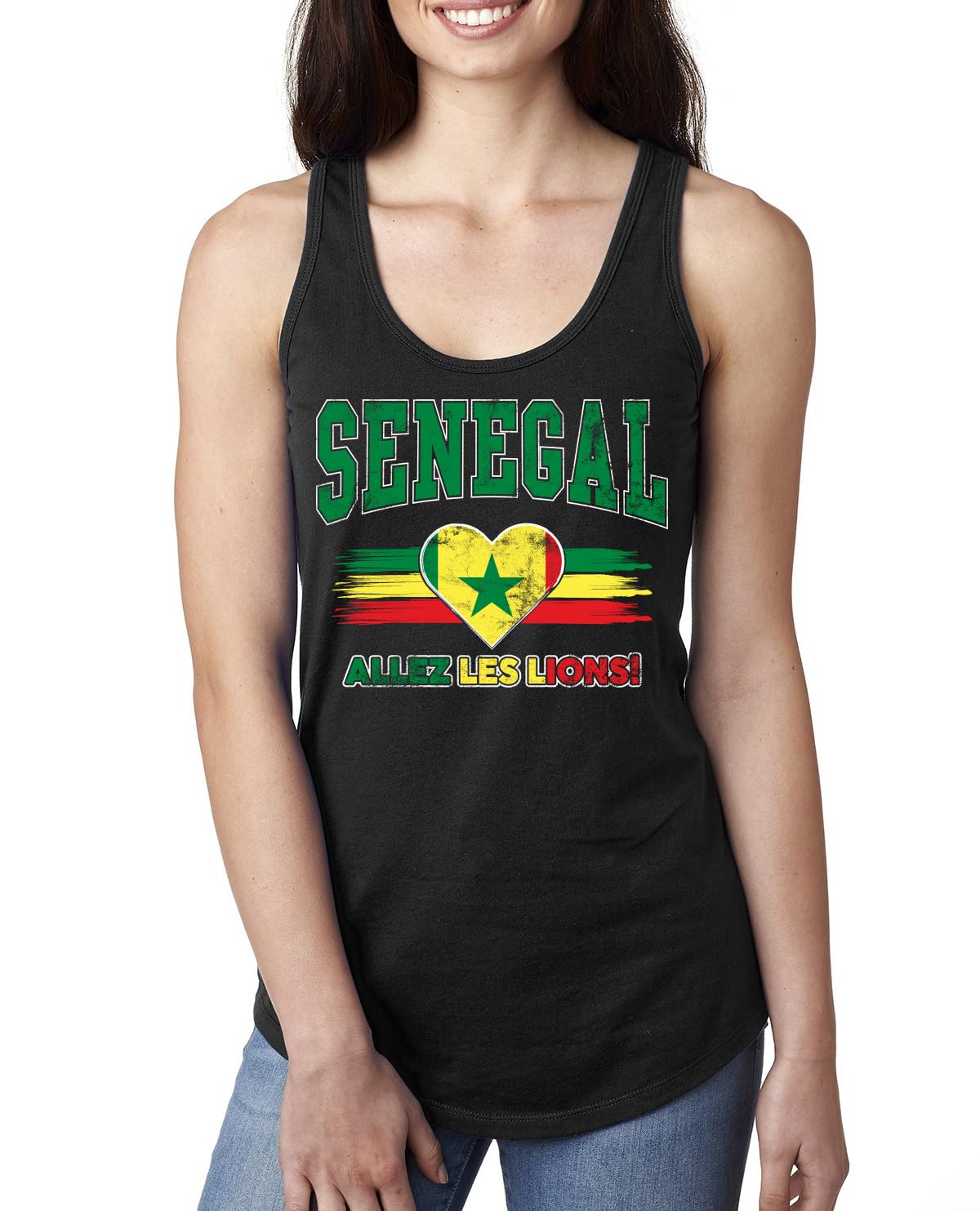 Flag Heart Soccer Fan, Women's Novelty Shirt, Game Day Gift for Her Racerback Tank Top