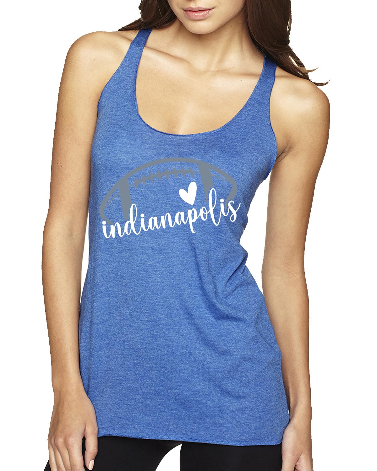 Football Hometown Fan Heart Script Writing Sports Tri-Blend Racerback Tank Top