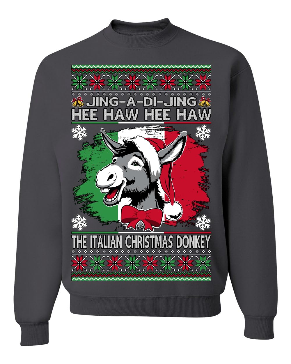 Funny Italian Christmas Donkey Ugly Christmas Sweater Crewneck Sweatshirt