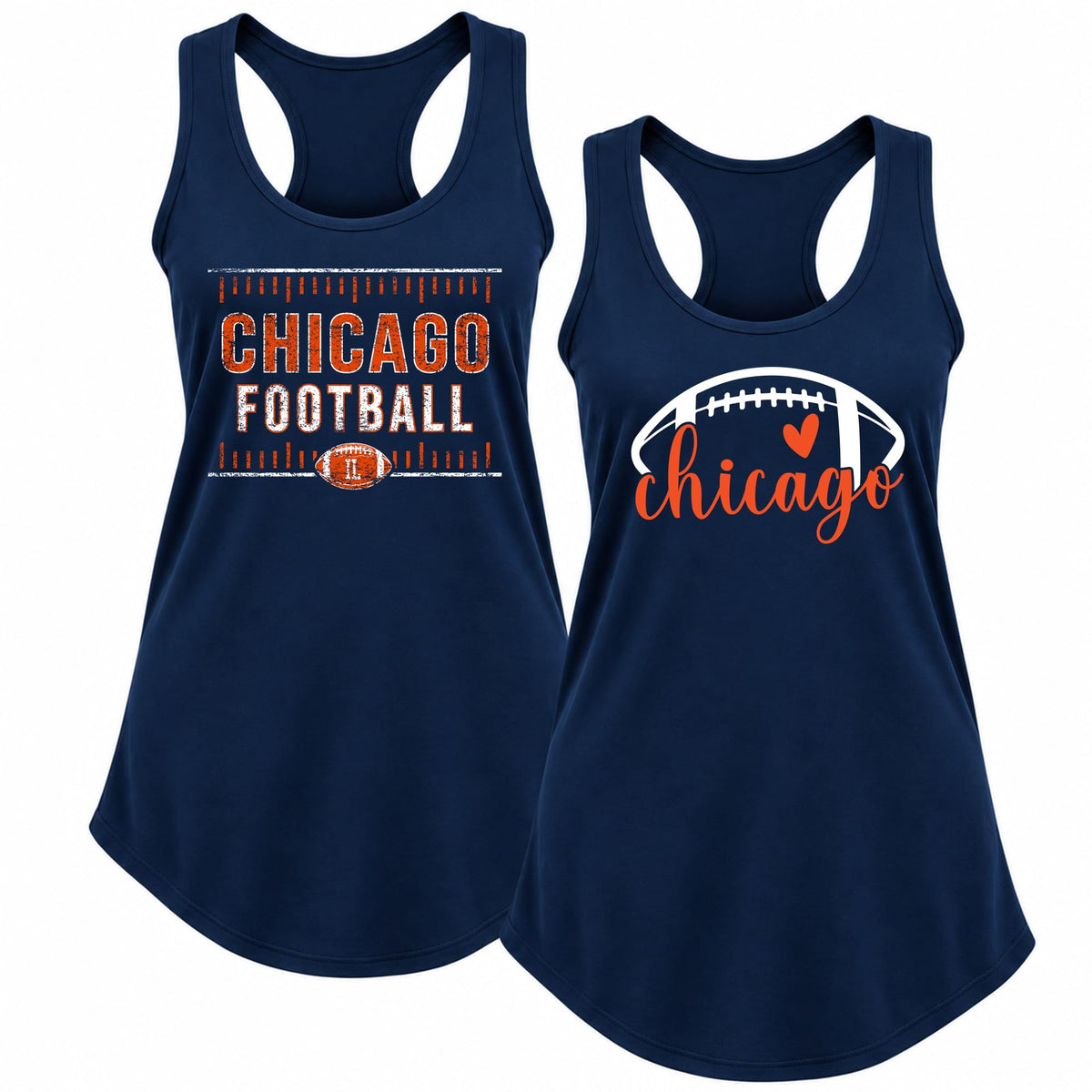 Vintage American Football Team 2 Pack Sports Ladies Racerback Tank Top