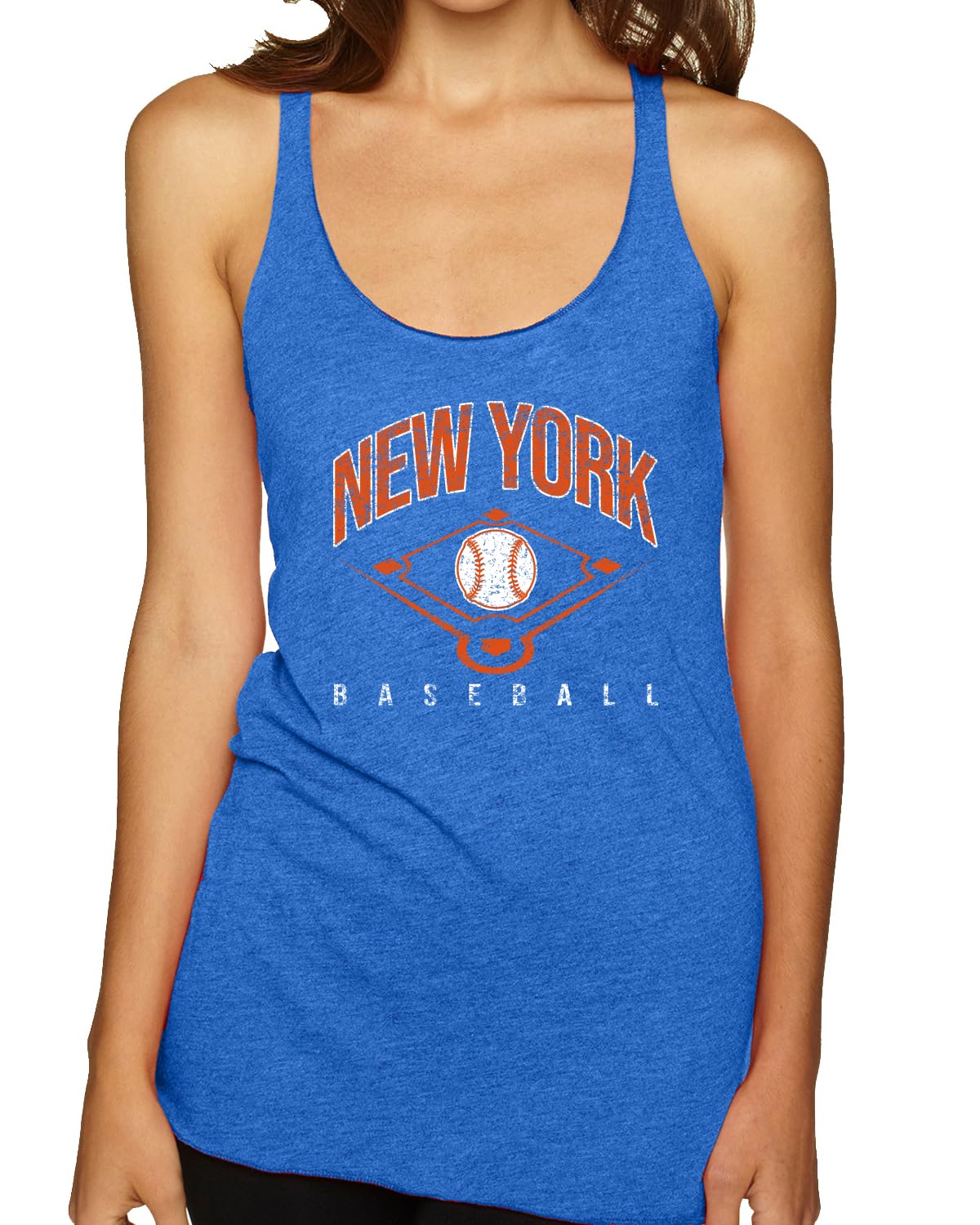 American Baseball Fan Vintage Distressed Field Sports Gift Tri-Blend Racerback Tank