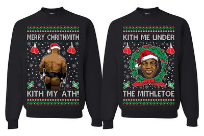 Kith Me Under the Mithletoe Funny Fight Meme Classic Funny Couples Xmas