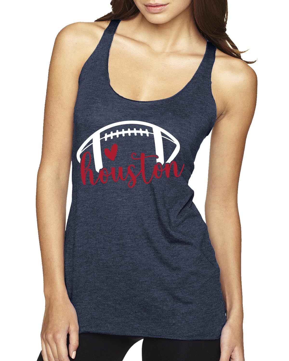 Football Hometown Fan Heart Script Writing Sports Tri-Blend Racerback Tank Top