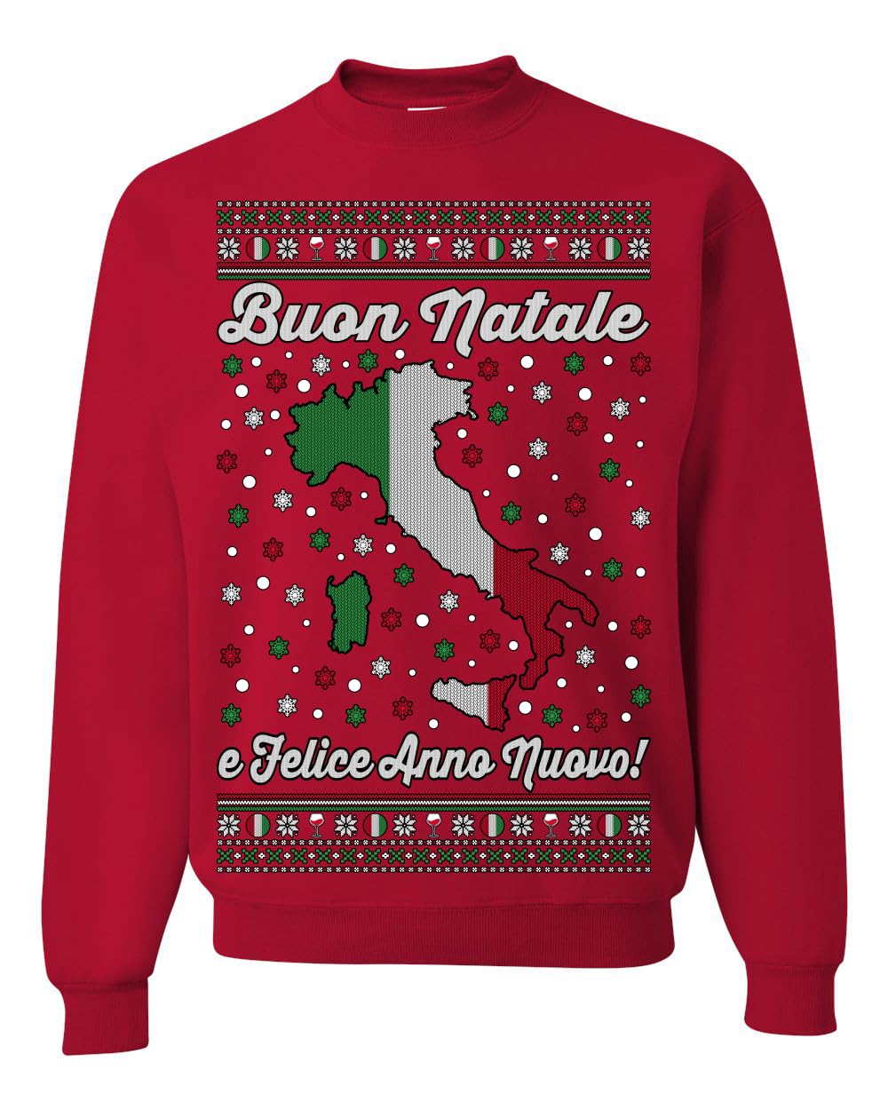 Funny Italian Christmas Donkey Ugly Christmas Sweater Crewneck Sweatshirt