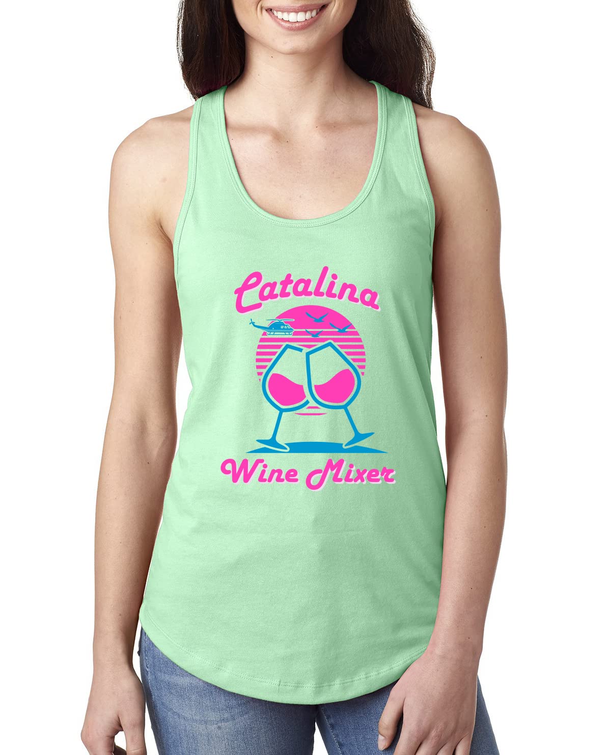 Funny Catalina Wine Mixer Island Pop Culture Ladies Racerback Tank Top