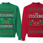 The Stocking, The Stocking Stuffer Couples  Matching Ugly Christmas Sweatshirts