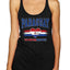 Flag Heart Soccer Fan | Women's Novelty Shirt | Game Day Gift for Her Tri-Blend Racerback Tank Top