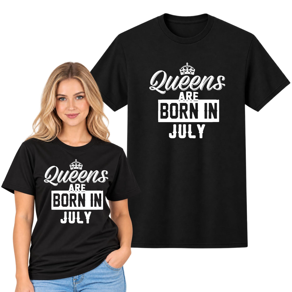 Queens are Born in Birthday T-Shirt, Womens Tee Gift Idea