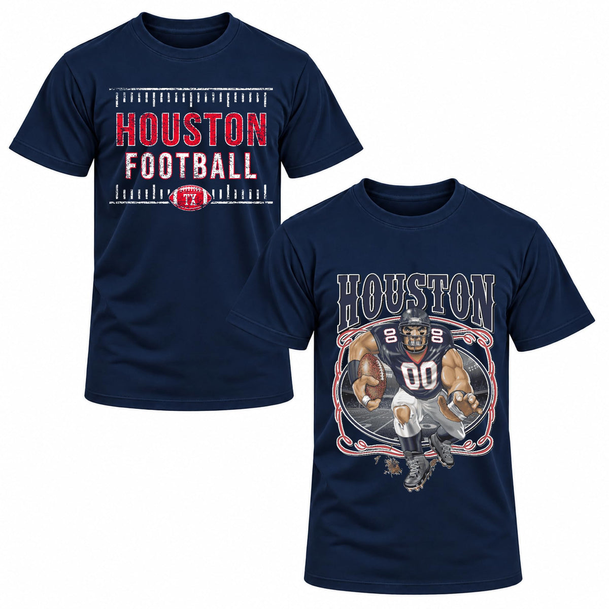 Football Fan 2 Pack Mens Tee Unisex Tshirt Graphic Football Team Tee