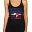 Flag Heart Soccer Fan | Women's Novelty Shirt | Game Day Gift for Her Tri-Blend Racerback Tank Top