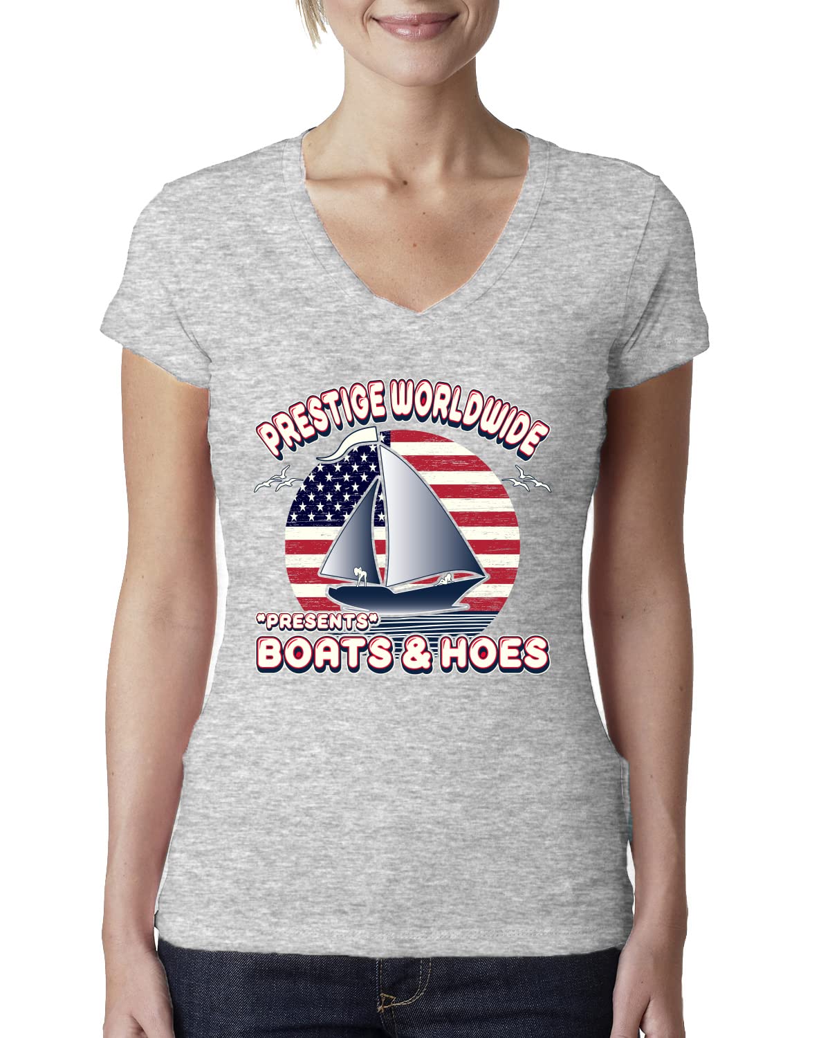Funny Island Pop Culture Womens Junior Fit V-Neck Tee