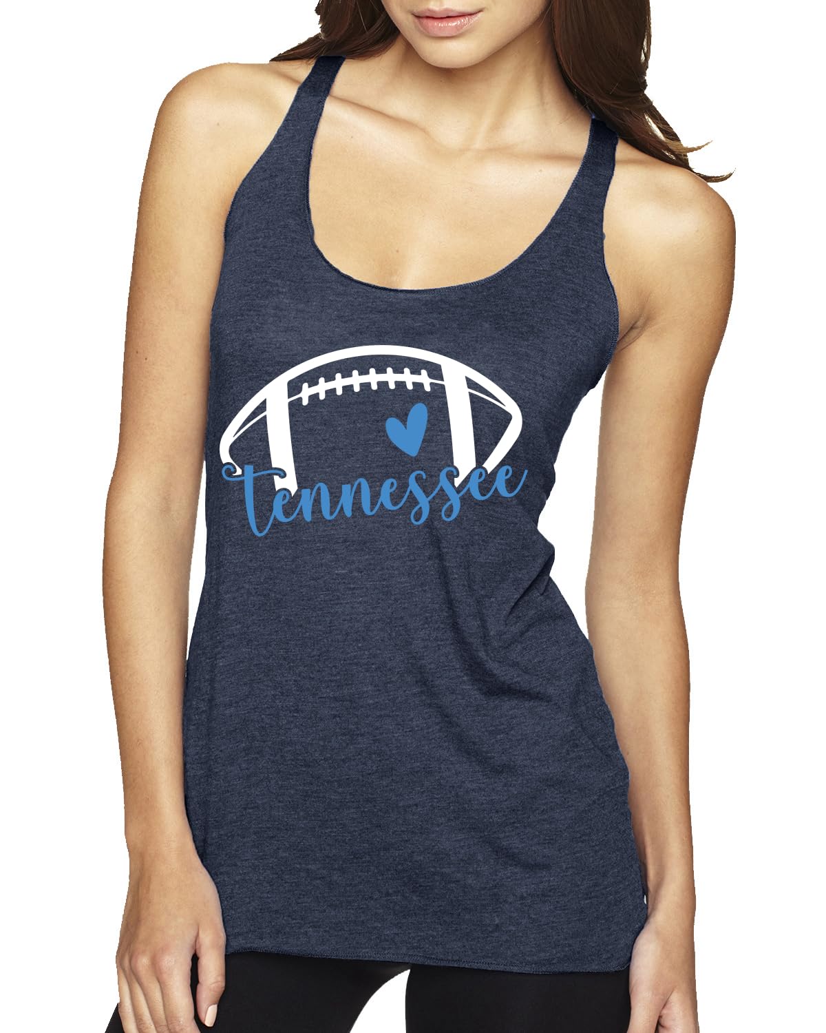 Football Hometown Fan Heart Script Writing Sports Tri-Blend Racerback Tank Top