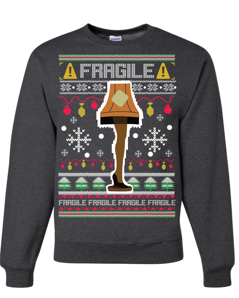 Fragile Leg Lamp Ugly Christmas Sweater Unisex Crewneck Graphic Sweatshirt