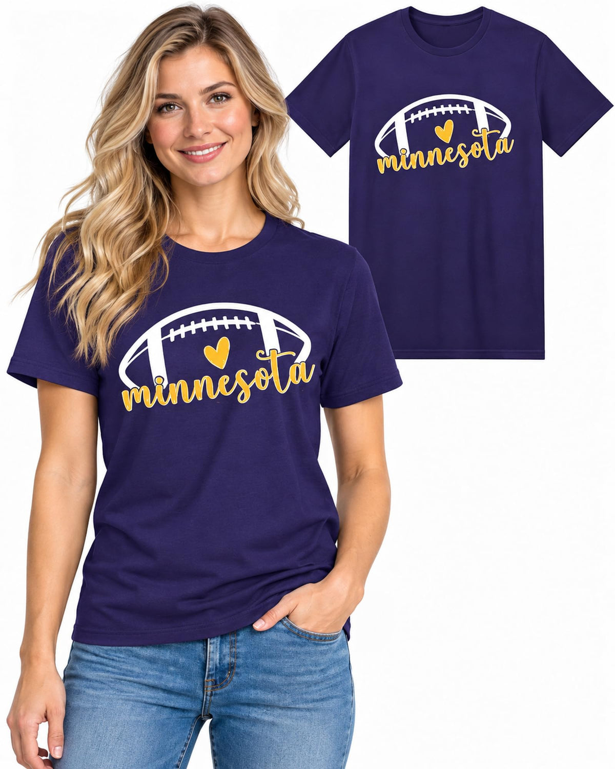 Womens Football Fan Cotton Tee Graphic We love City T Shirt