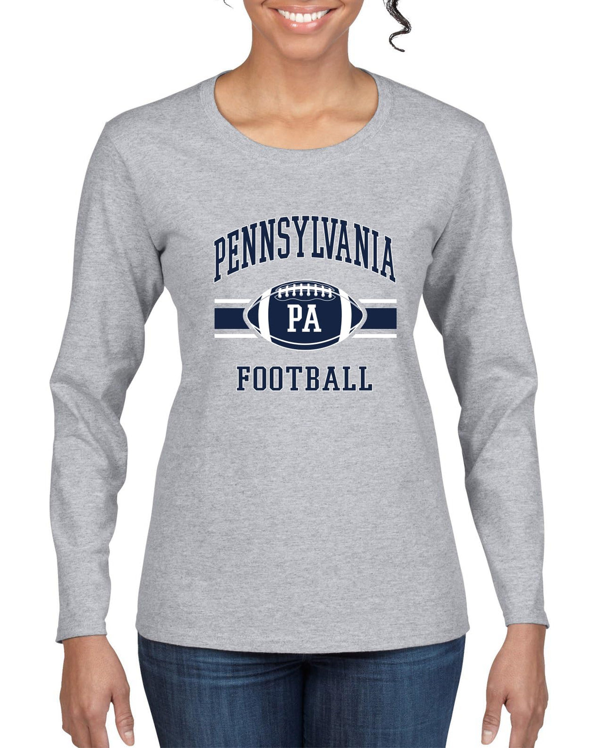 College Football Fan Vintage American Team Design, Retro USA Sports Women's Long Sleeve T-Shirt