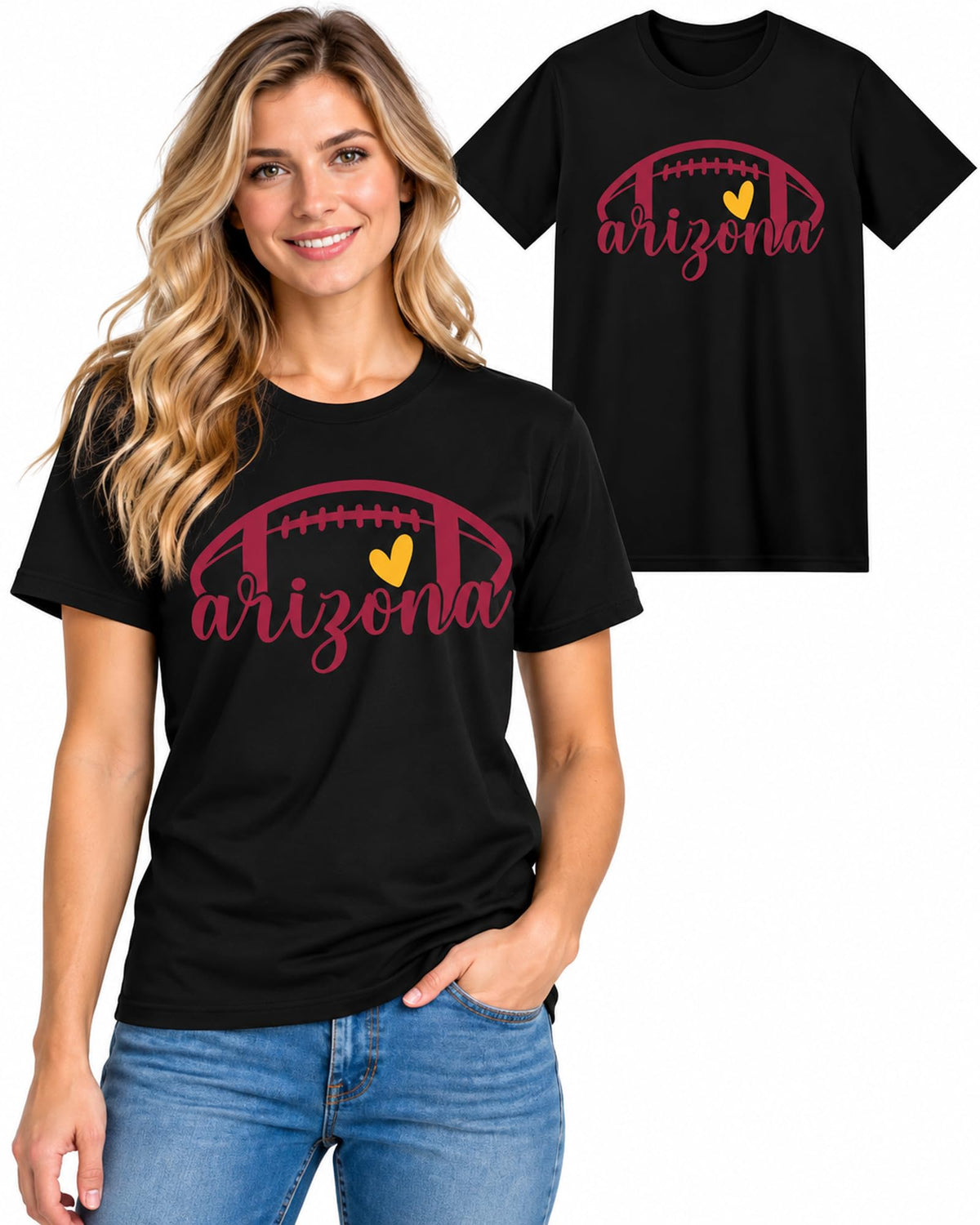 Womens Football Fan Cotton Tee Graphic We love City T Shirt