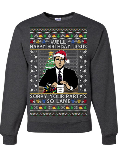 Well Happy Birthday Jesus Ugly Christmas Sweater Mens Womens Sweatshirt