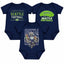 3-Pack Baby Bodysuit American Football Fan for Boys Girls Newborn Infant
