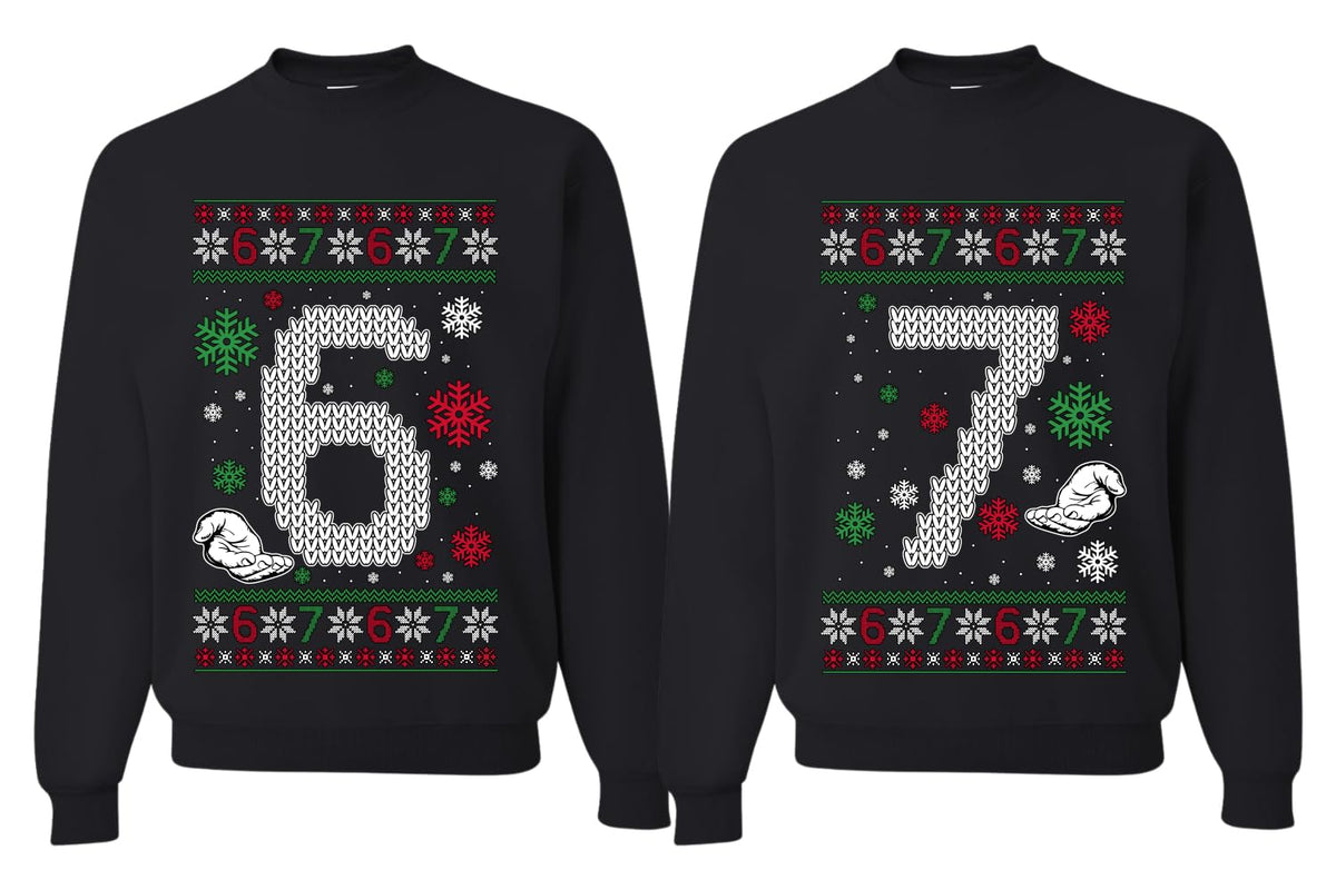 6 7 Meme Funny Matching Couple Sweatshirt Unisex Ugly Christmas Sweater