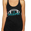 Football Hometown Fan Heart Script Writing Sports Tri-Blend Racerback Tank Top