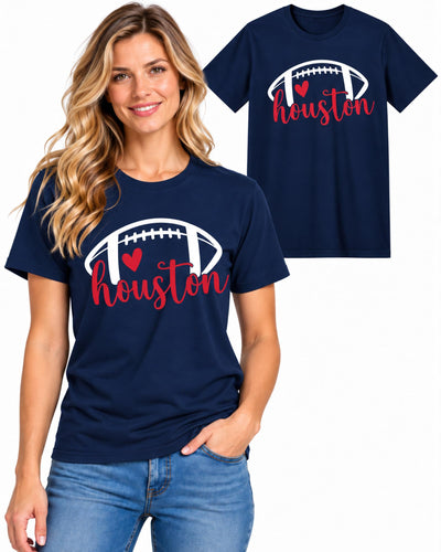 Womens Football Fan Cotton Tee Graphic We love City T Shirt