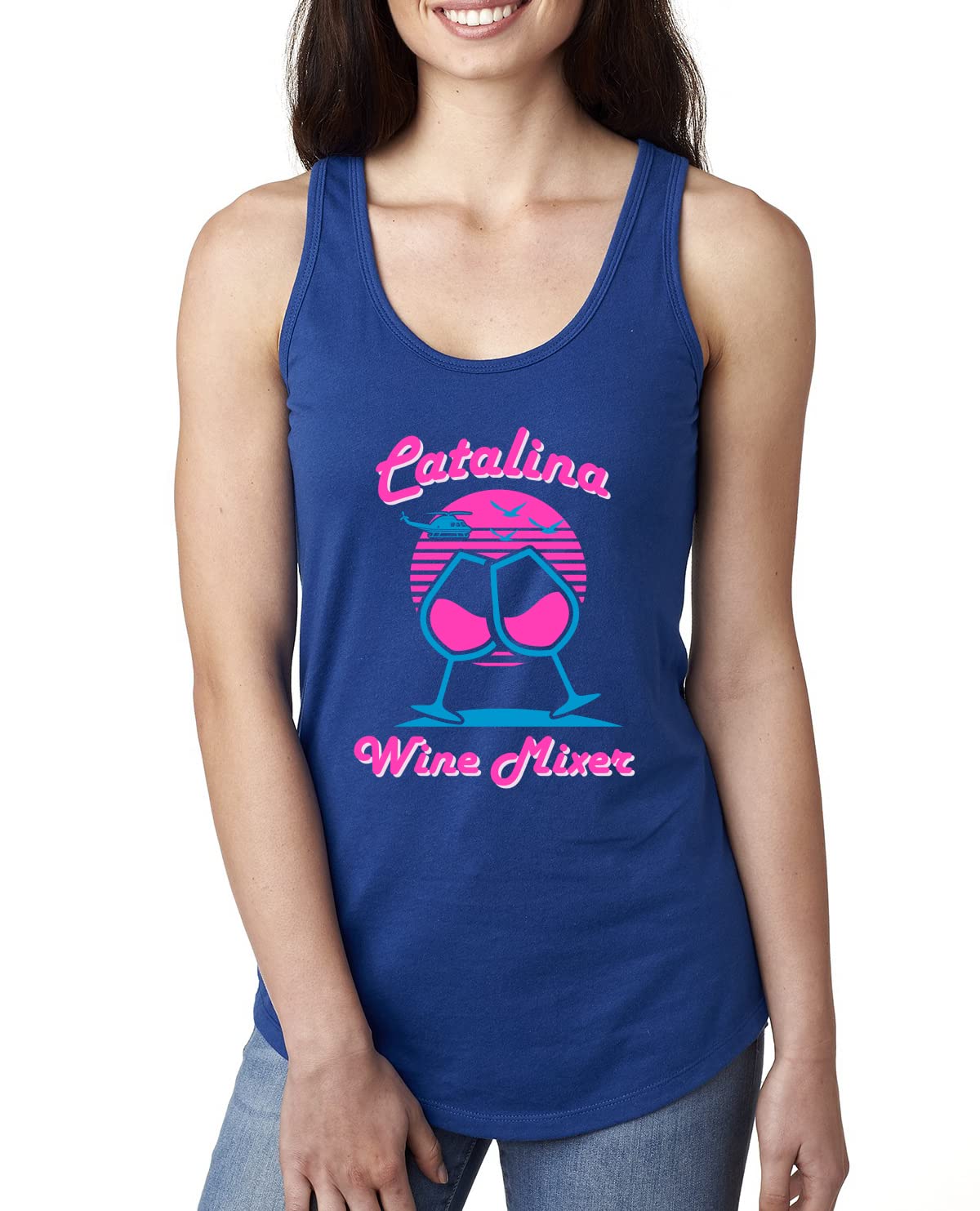 Funny Catalina Wine Mixer Island Pop Culture Ladies Racerback Tank Top