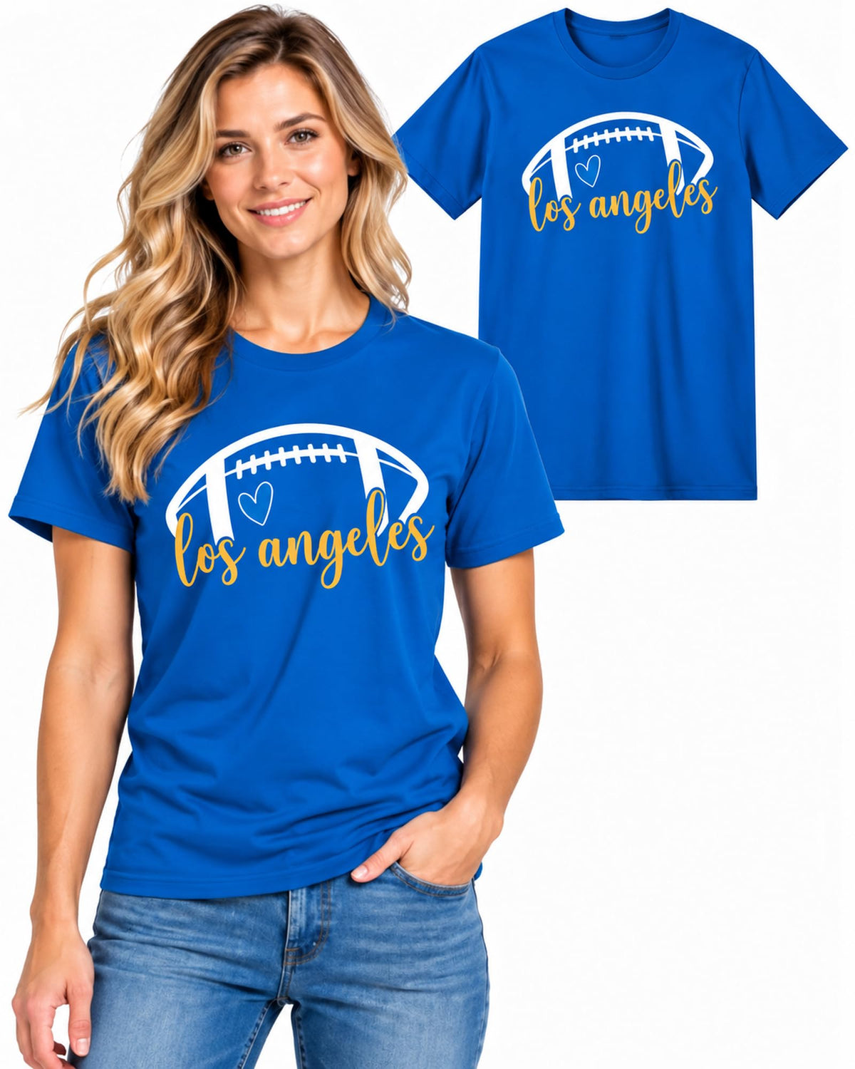 Womens Football Fan Cotton Tee Graphic We love City T Shirt