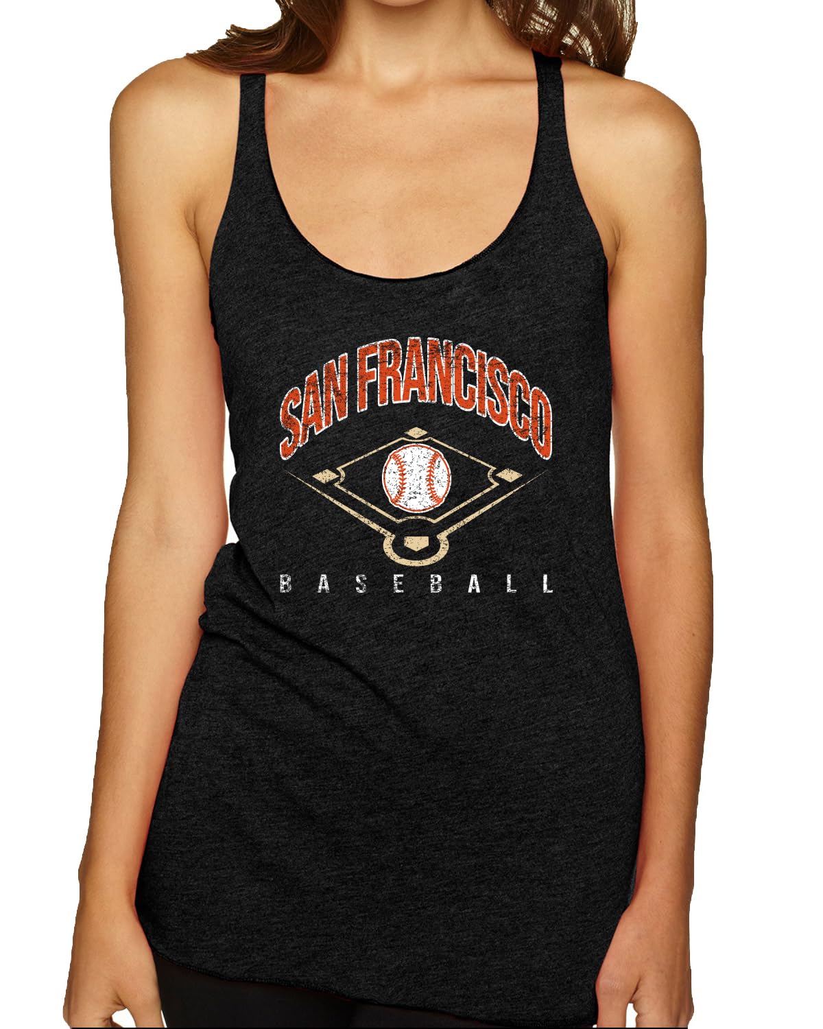 American Baseball Fan Vintage Distressed Field Sports Gift Tri-Blend Racerback Tank