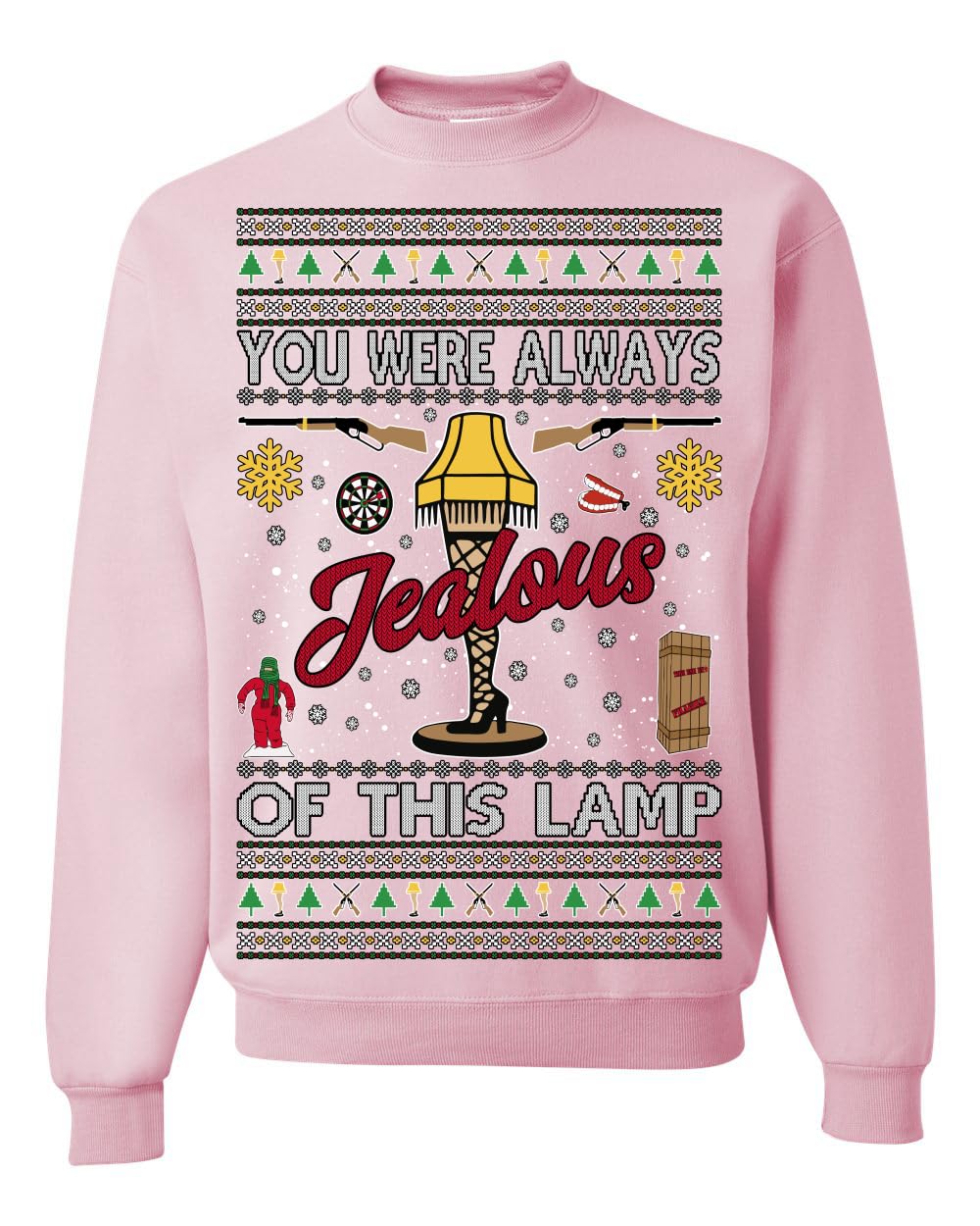 Fragile Leg Lamp Ugly Christmas Sweater Unisex Crewneck Graphic Sweatshirt