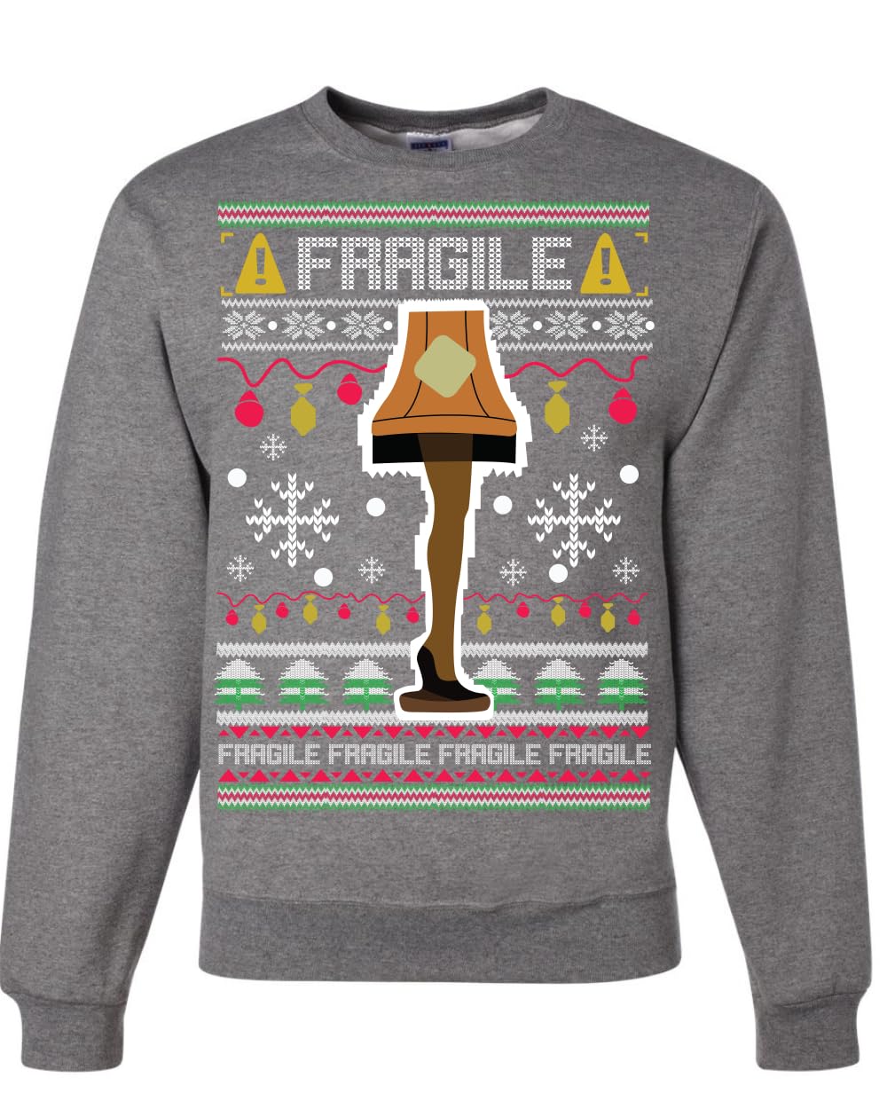 Fragile Leg Lamp Ugly Christmas Sweater Unisex Crewneck Graphic Sweatshirt