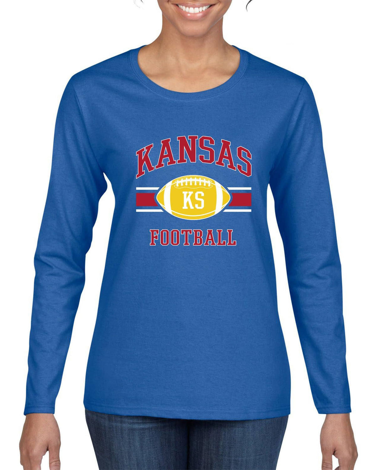 College Football Fan Vintage American Team Design, Retro USA Sports Women's Long Sleeve T-Shirt