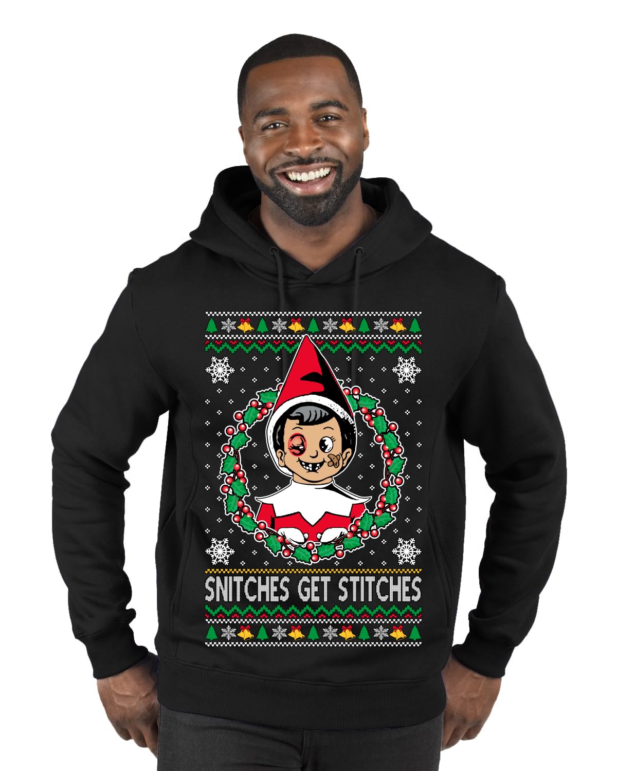Snitches Get Stitches Ugly Christmas Sweater Unisex Crewneck Sweatshirt