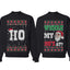 Where My Ho's At? Ugly Christmas Couples Sweaters Adult Him Hers Matching Unisex Holiday Sweatshirts