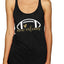 Football Hometown Fan Heart Script Writing Sports Tri-Blend Racerback Tank Top